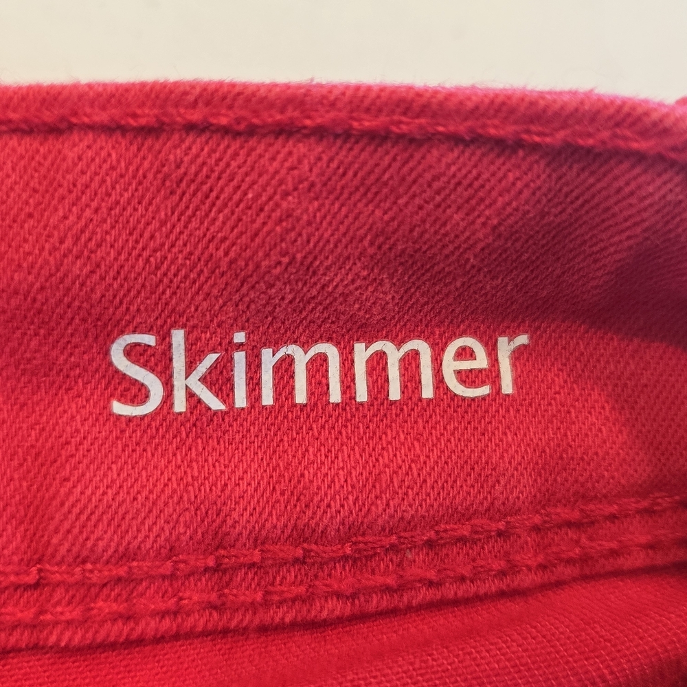 Gloria Vanderbilt Red Skimmer crop Stretch Capris Ankle Pants Womens 6 - Picture 2 of 14